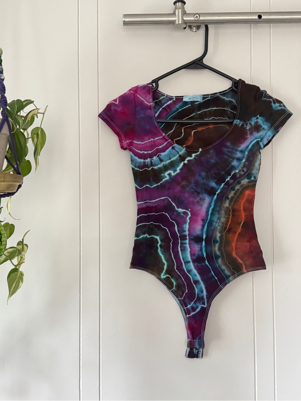 Katya Moon Dyes scoop neck thong bodysuit NWOT